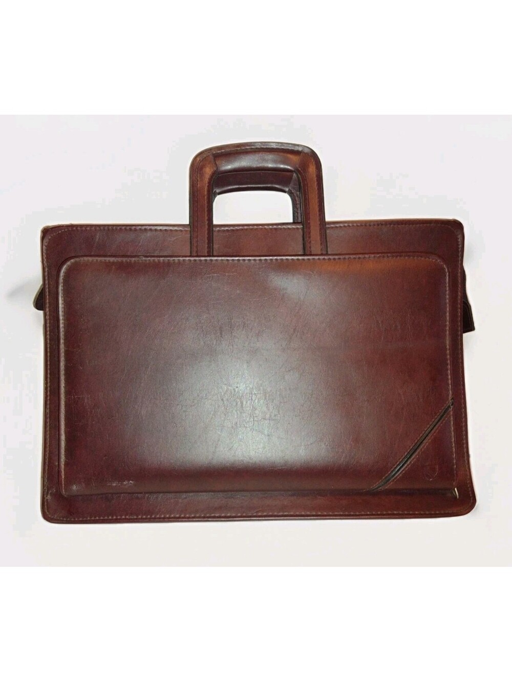 Vintage 1990s Mead Cambridge Burgundy Faux Leather Briefcase Portfolio 16"